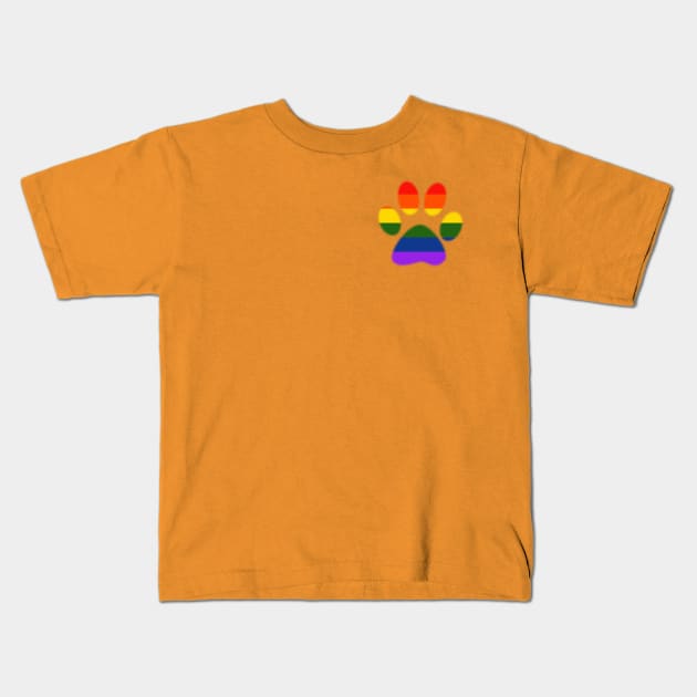 Rainbow Puppy Paw Kids T-Shirt by sebb2016